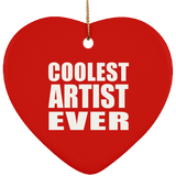 Coolest Artist Ever - Heart Ornament