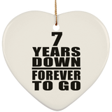 7th Anniversary 7 Years Down Forever to Go - Heart Ornament