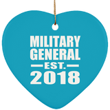Military General Established EST. 2018 - Heart Ornament