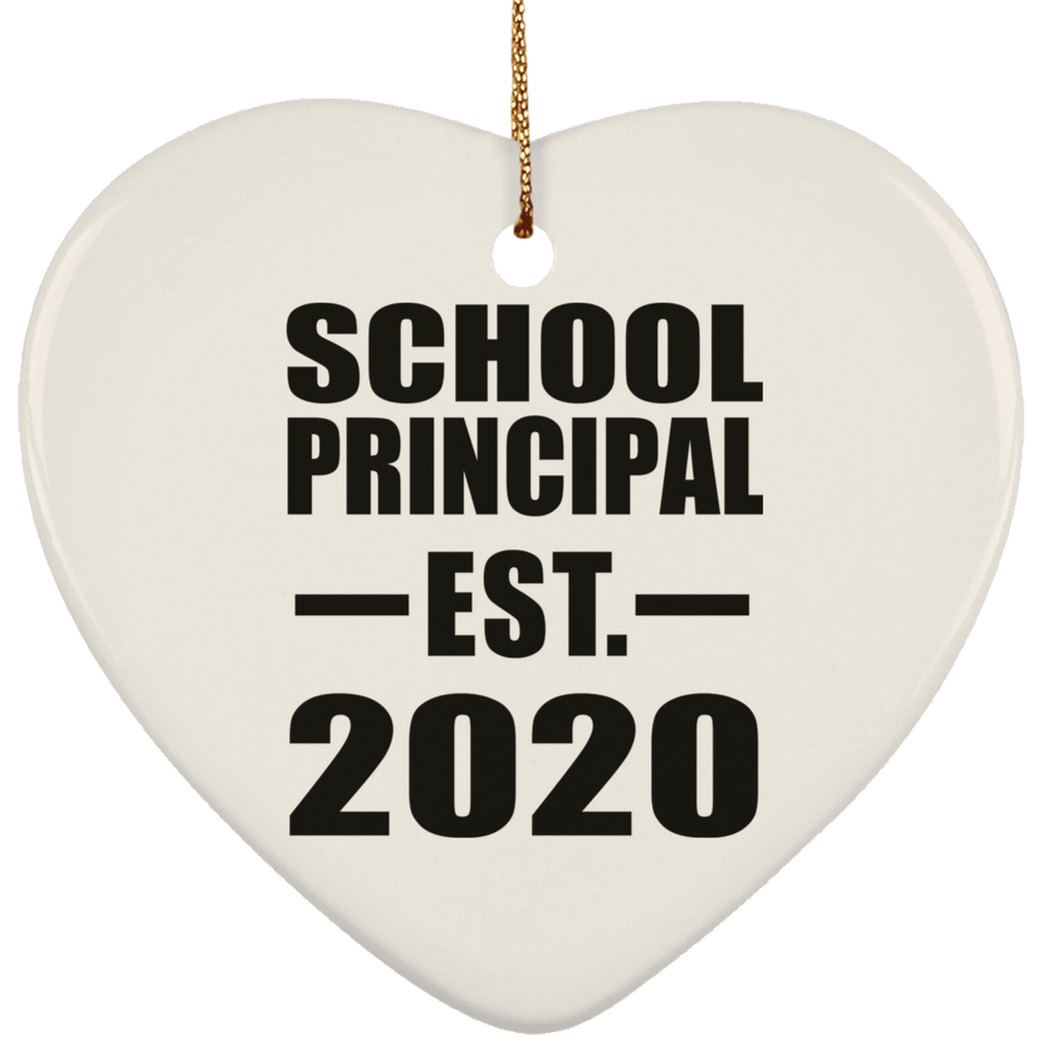 School Principal Established EST. 2020 - Heart Ornament