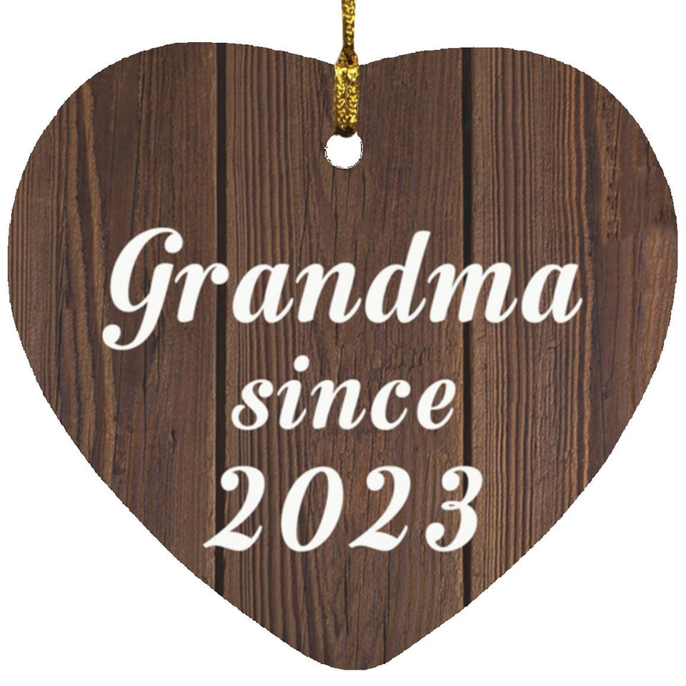Grandma Since 2023 - Heart Ornament D