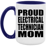 Proud Electrical Technician Mom - 15oz Accent Mug Purple
