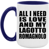 All I Need Is Love And My Lagotto Romagnolo - 15oz Accent Mug Purple