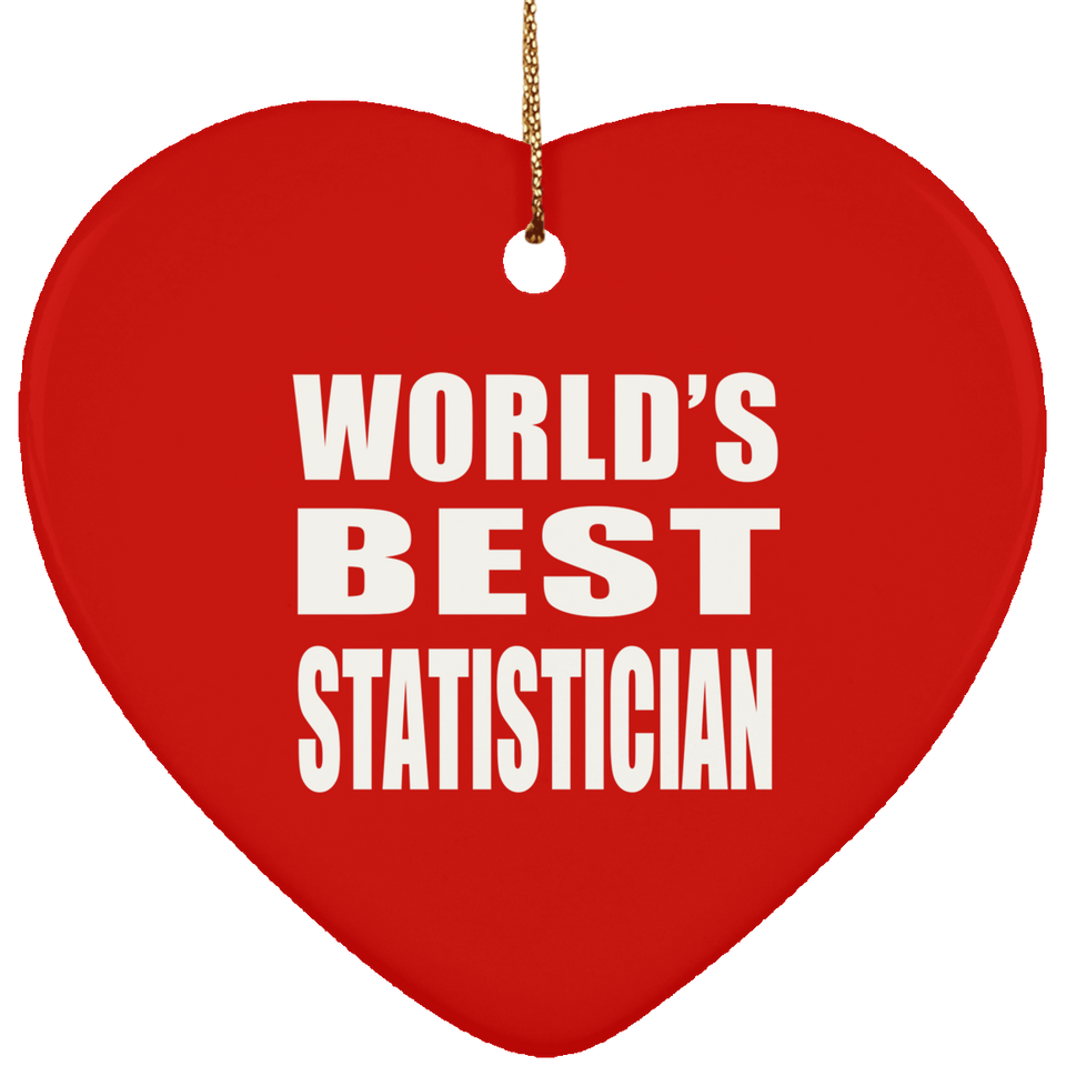 World's Best Statistician - Heart Ornament