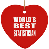 World's Best Statistician - Heart Ornament