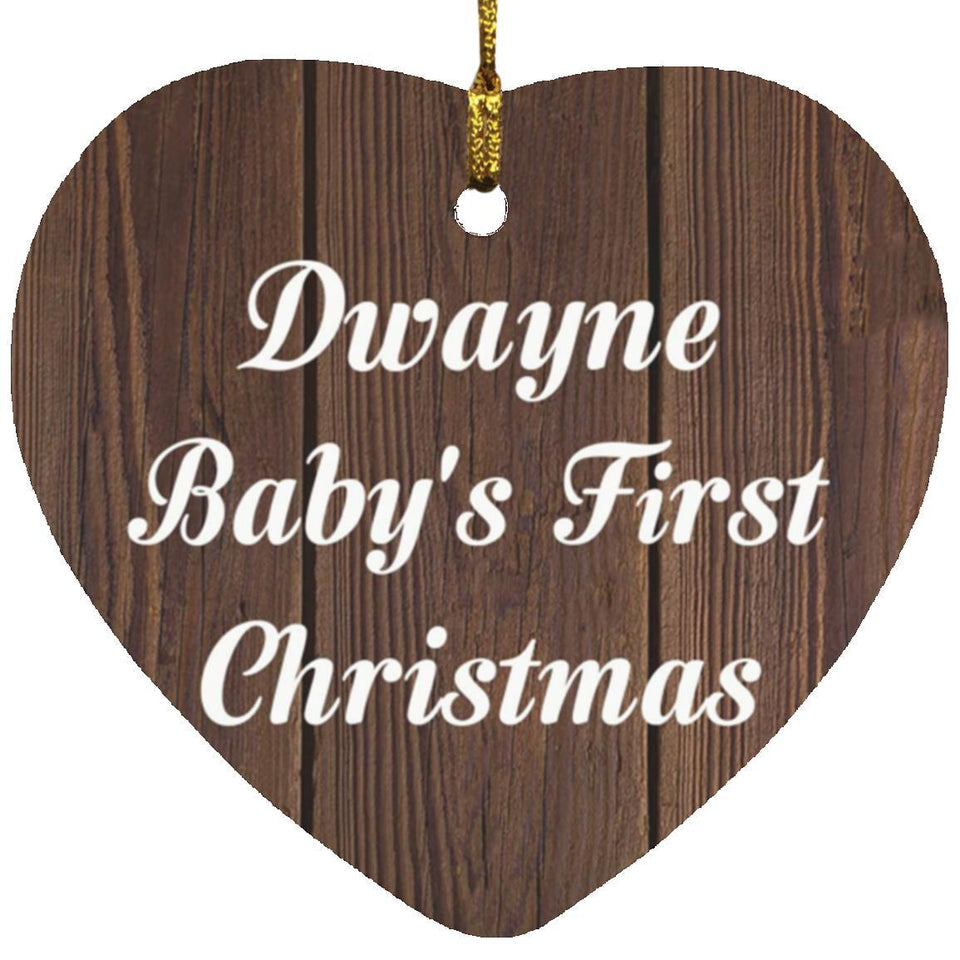 Dwayne Baby's First Christmas - Heart Ornament D
