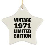 53rd Birthday Vintage 1971 Limited Edition - Star Ornament