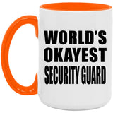 World's Okayest Security Guard - 15oz Accent Mug Orange