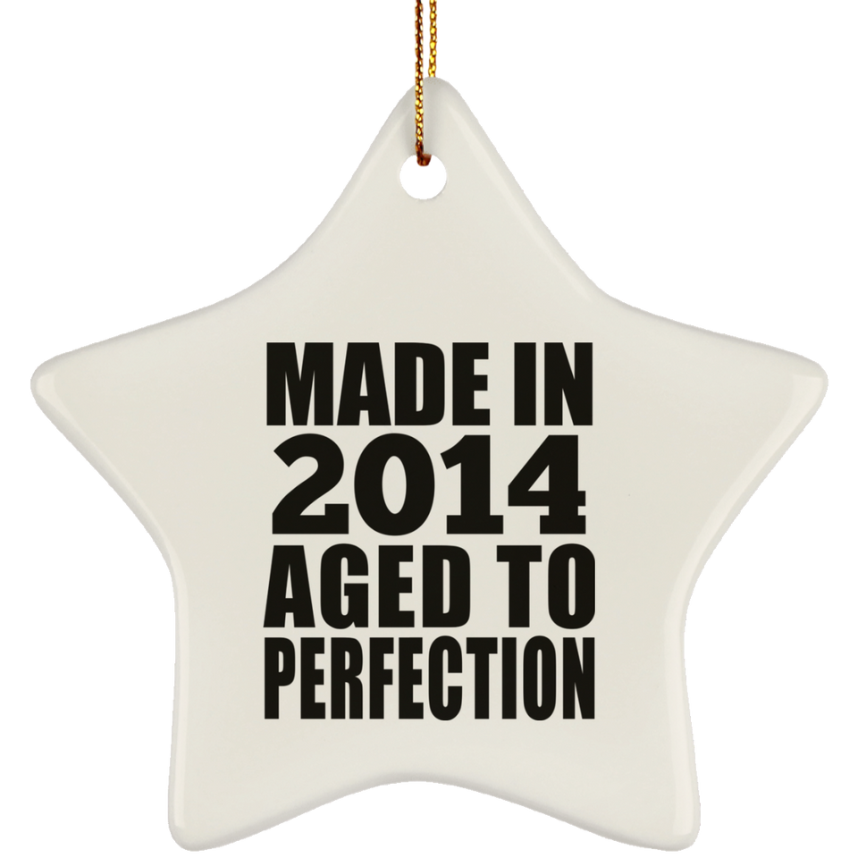 10th Birthday Made In 2014 Aged to Perfection - Star Ornament
