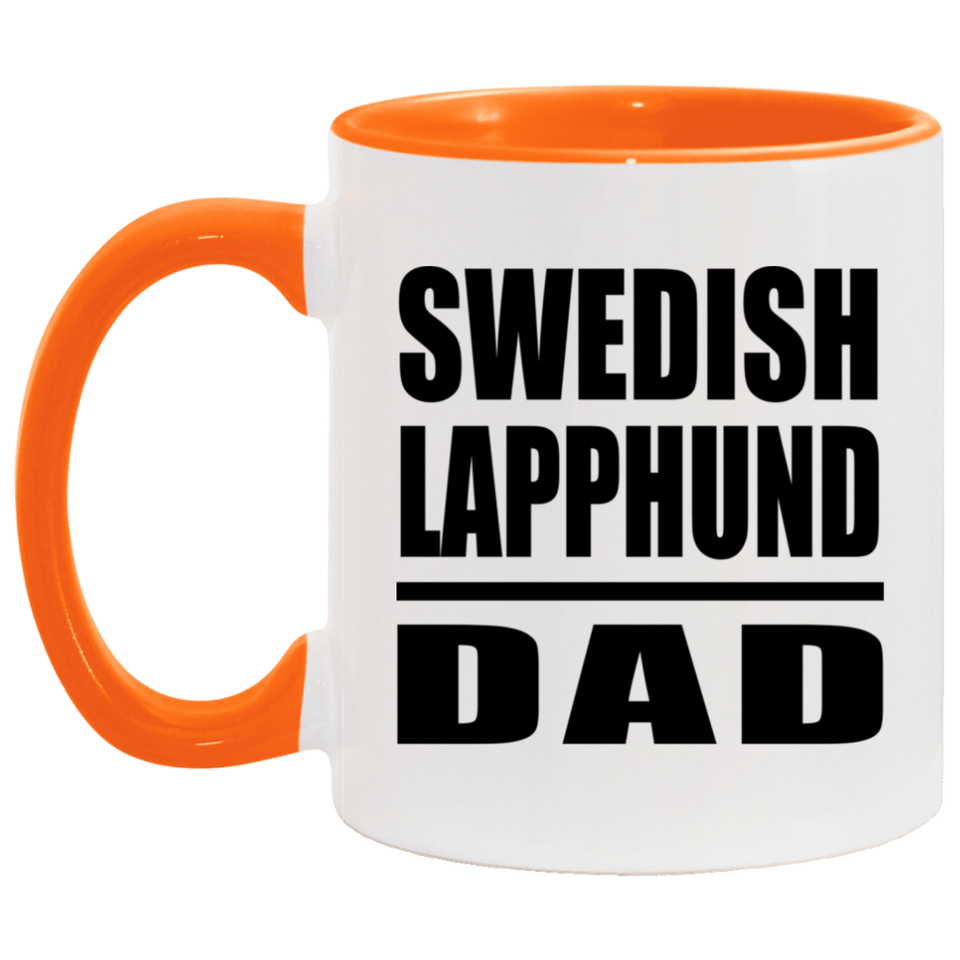 Swedish Lapphund Dad - 11oz Accent Mug Orange