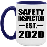 Safety Inspector Established EST. 2020 - 15oz Accent Mug Purple