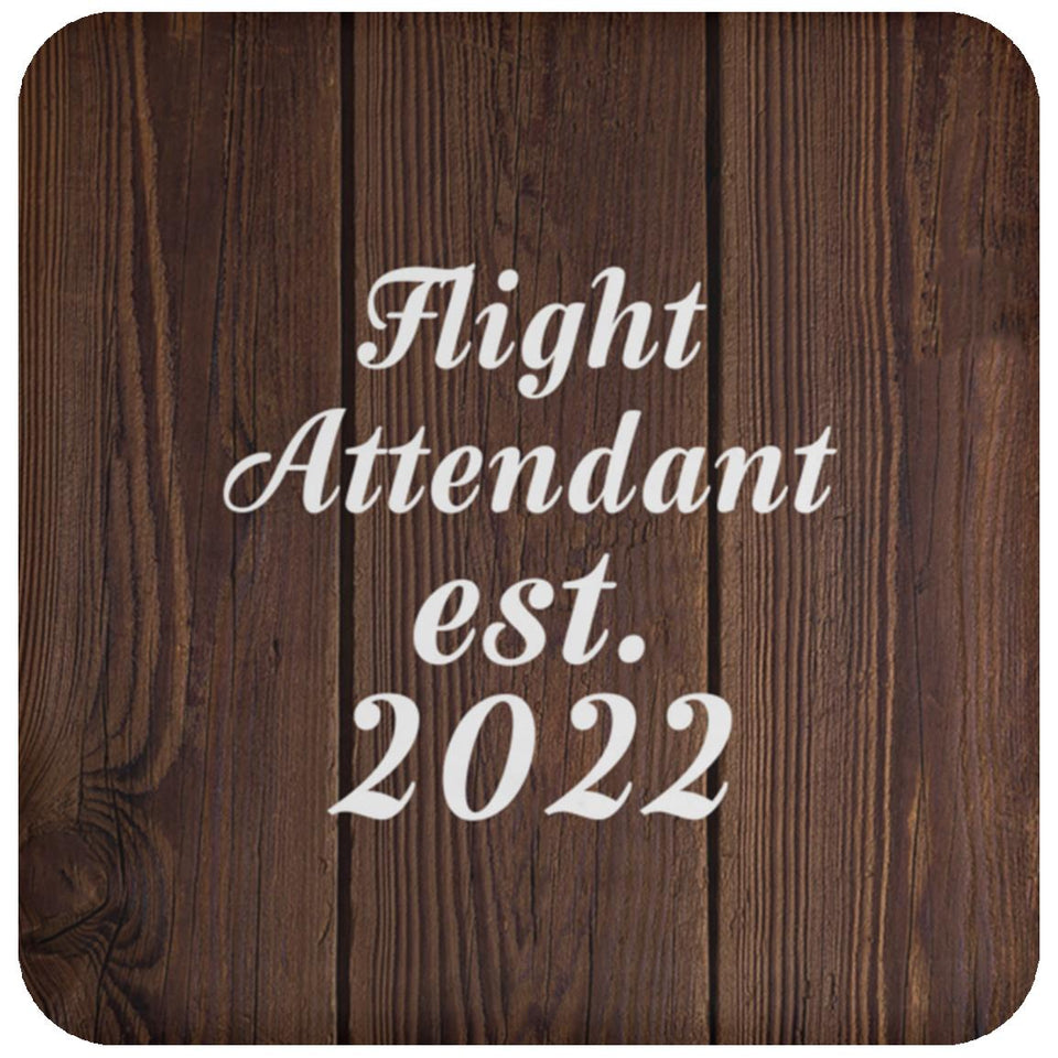 Flight Attendant Established Est. 2022 - Drink Coaster D