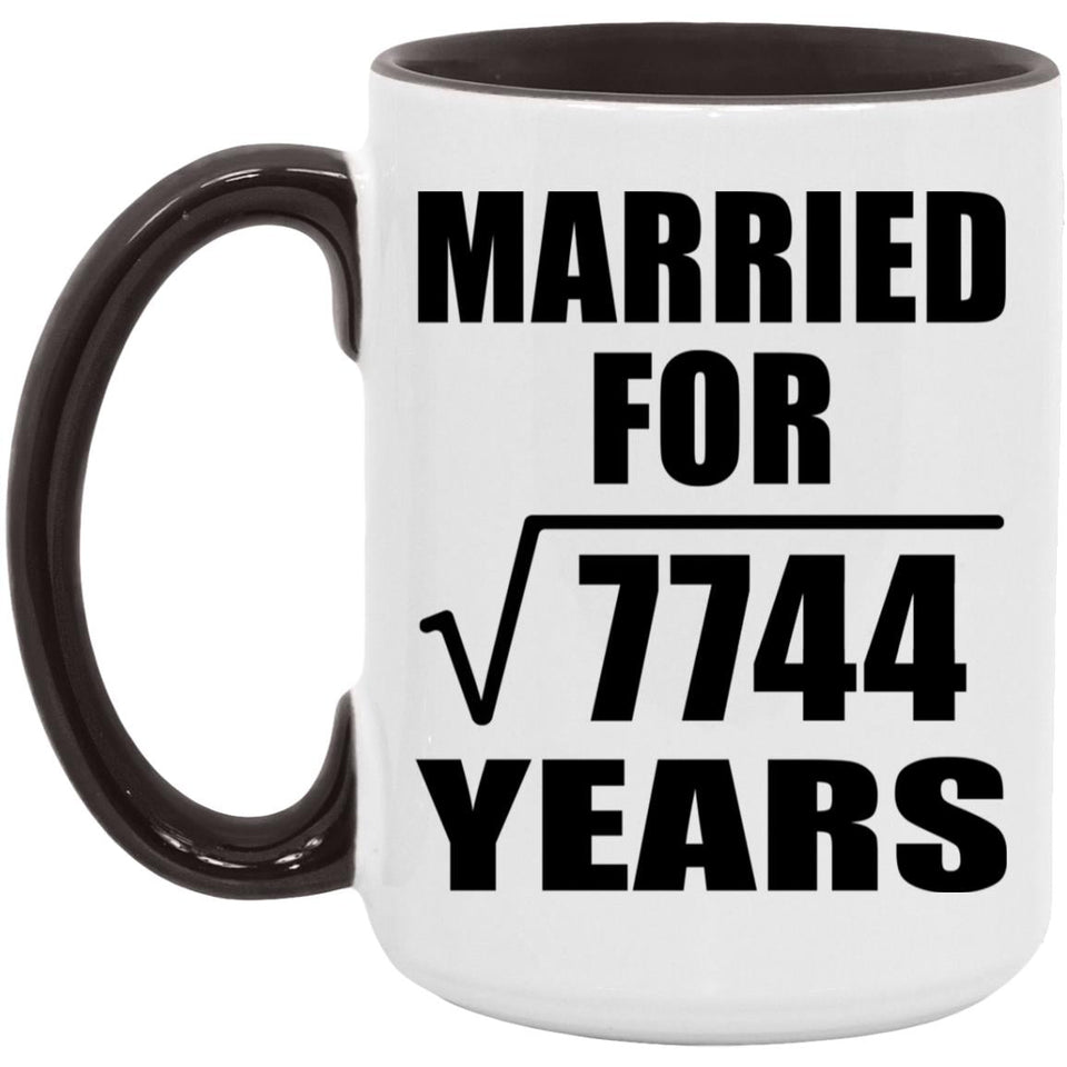 88th Anniversary Married For Square Root of 7744 Years - 15oz Accent Mug Black