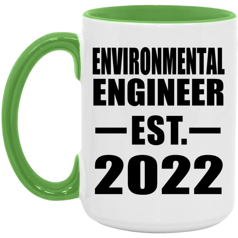 Environmental Engineer Established EST. 2022 - 15oz Accent Mug Green