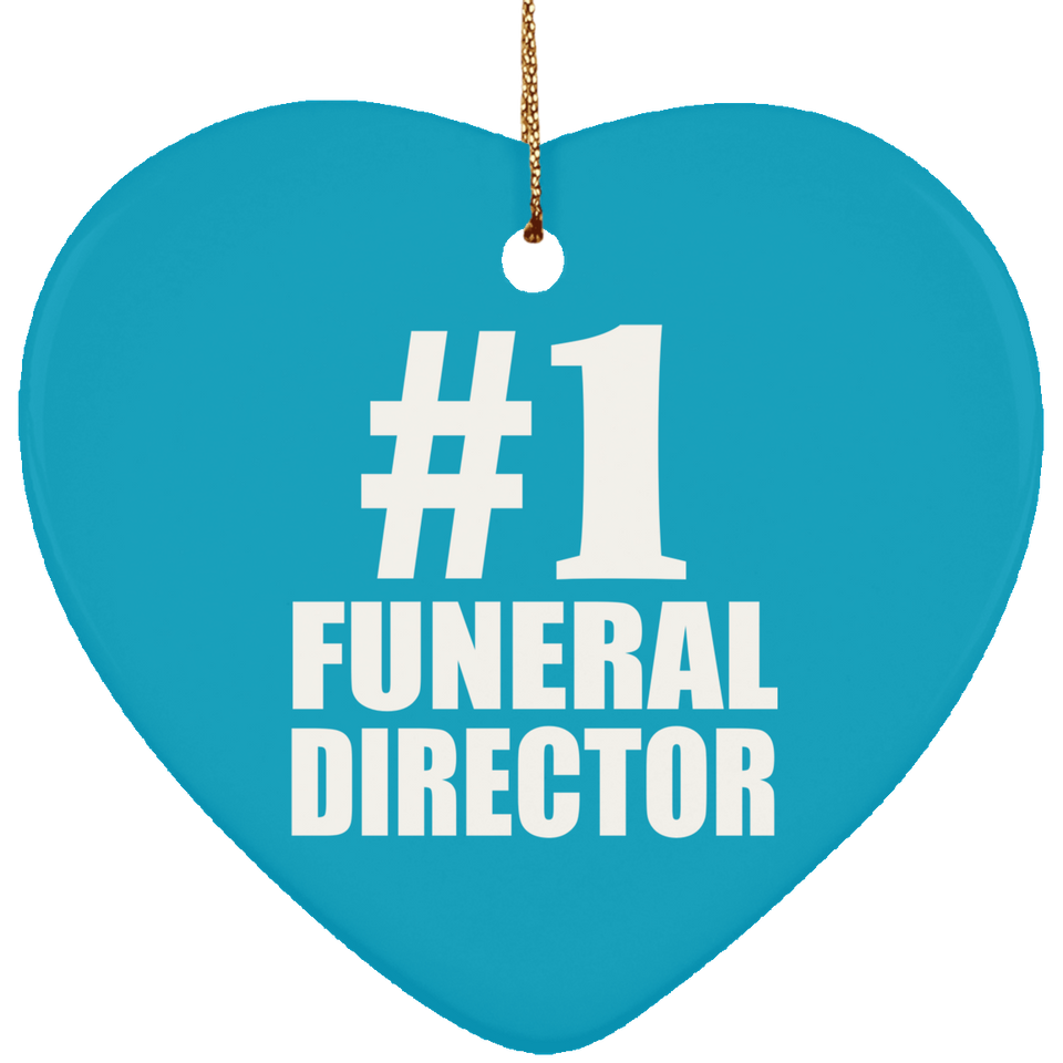 Number One #1 Funeral Director - Heart Ornament