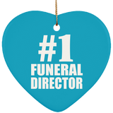 Number One #1 Funeral Director - Heart Ornament