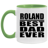 Roland Best Dad Ever - 11oz Accent Mug Green