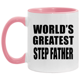 World's Greatest Step Father - 11oz Accent Mug Pink