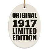 107th Birthday Original 1917 Limited Edition - Oval Ornament