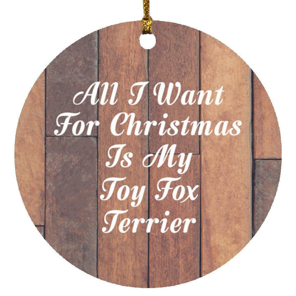 All I Want For Christmas Is My Toy Fox Terrier - Circle Ornament E