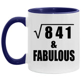 29th Birthday Square Root of 841 & Fabulous - 11oz Accent Mug Purple