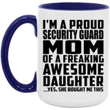 Proud Security Guard Mom Of Awesome Daughter - 15oz Accent Mug Purple