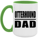 Otterhound Dad - 15oz Accent Mug Green
