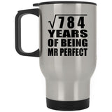 28th Anniversary Square Root of 784 Years of Mr Perfect - Silver Travel Mug