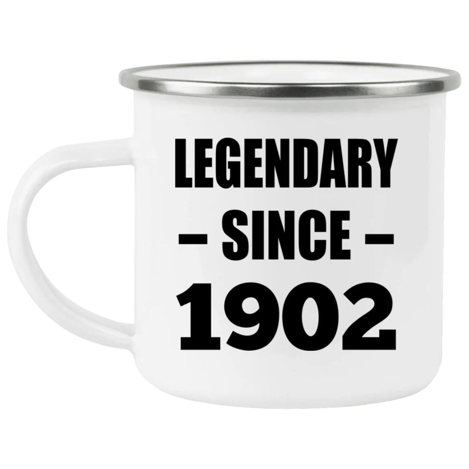 122nd Birthday Legendary Since 1902 - 12oz Camping Mug
