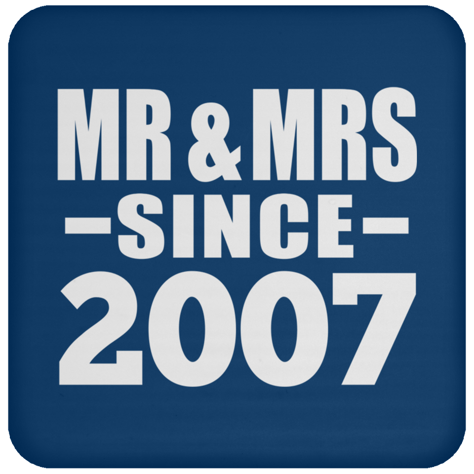 17th Anniversary Mr & Mrs Since 2007 - Drink Coaster