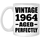 60th Birthday Vintage 1964 Aged Perfectly - 11oz Coffee Mug