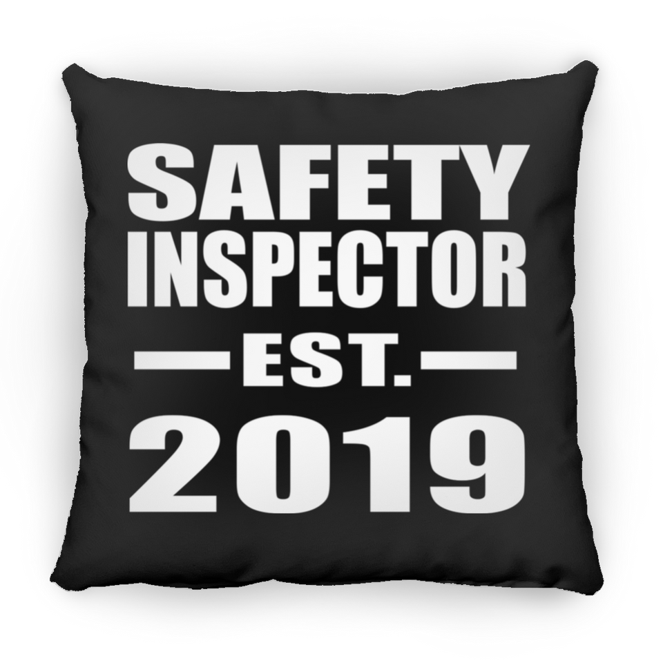 Safety Inspector Established EST. 2019 - Throw Pillow Black