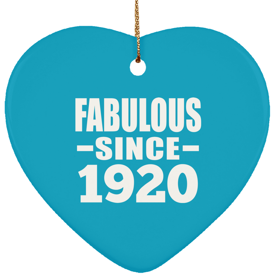 104th Birthday Fabulous Since 1920 - Heart Ornament