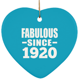 104th Birthday Fabulous Since 1920 - Heart Ornament