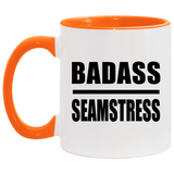 Badass Seamstress - 11oz Accent Mug Orange