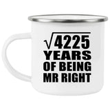 65th Anniversary Square Root of 4225 Years of Being Mr Right - 12oz Camping Mug