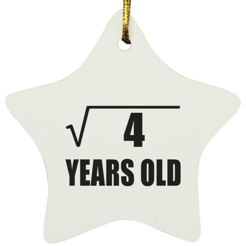 2nd Birthday Square Root of 4 Years Old - Star Ornament