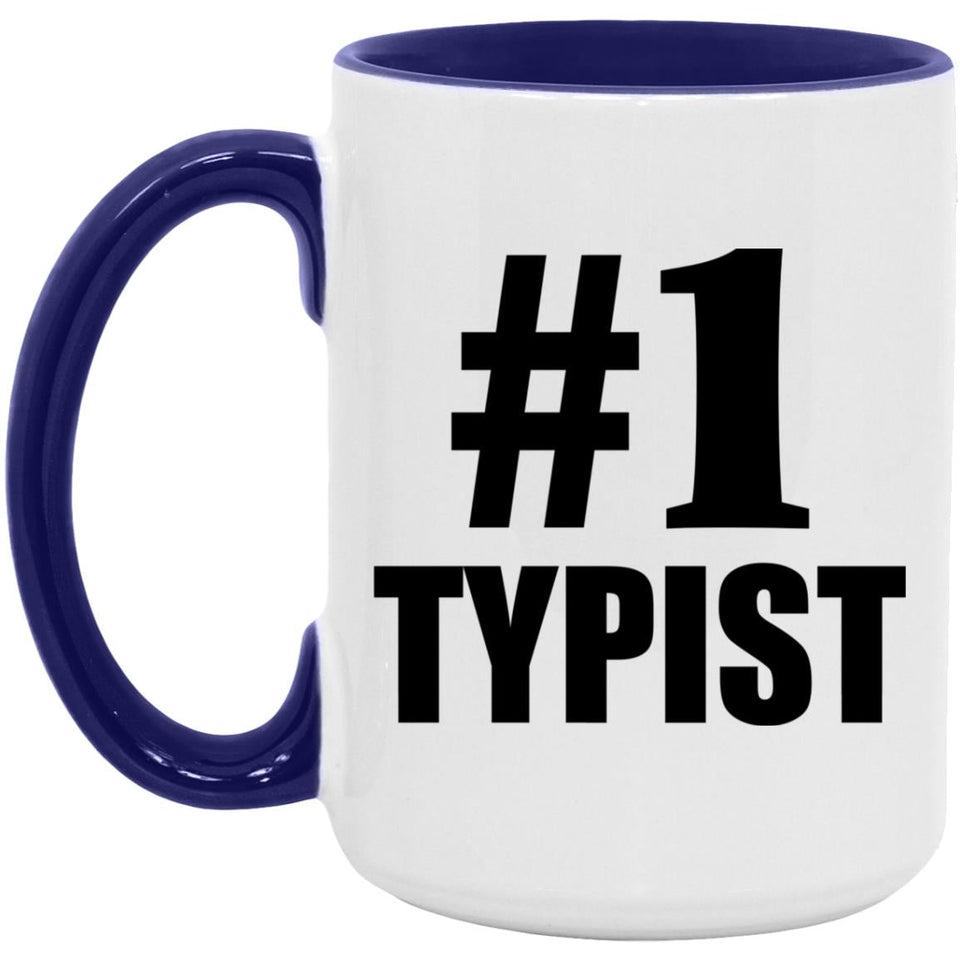 Number One #1 Typist - 15oz Accent Mug Purple