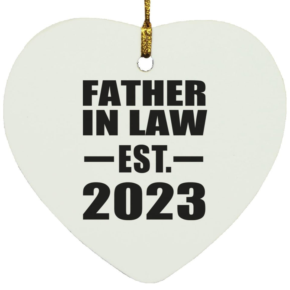 Father In Law Established EST. 2023 - Heart Ornament