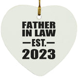 Father In Law Established EST. 2023 - Heart Ornament