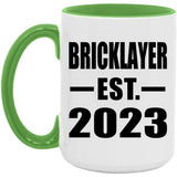 Bricklayer Established EST. 2023 - 15oz Accent Mug Green
