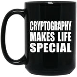 Cryptography Makes Life Special - 15oz Coffee Mug Black