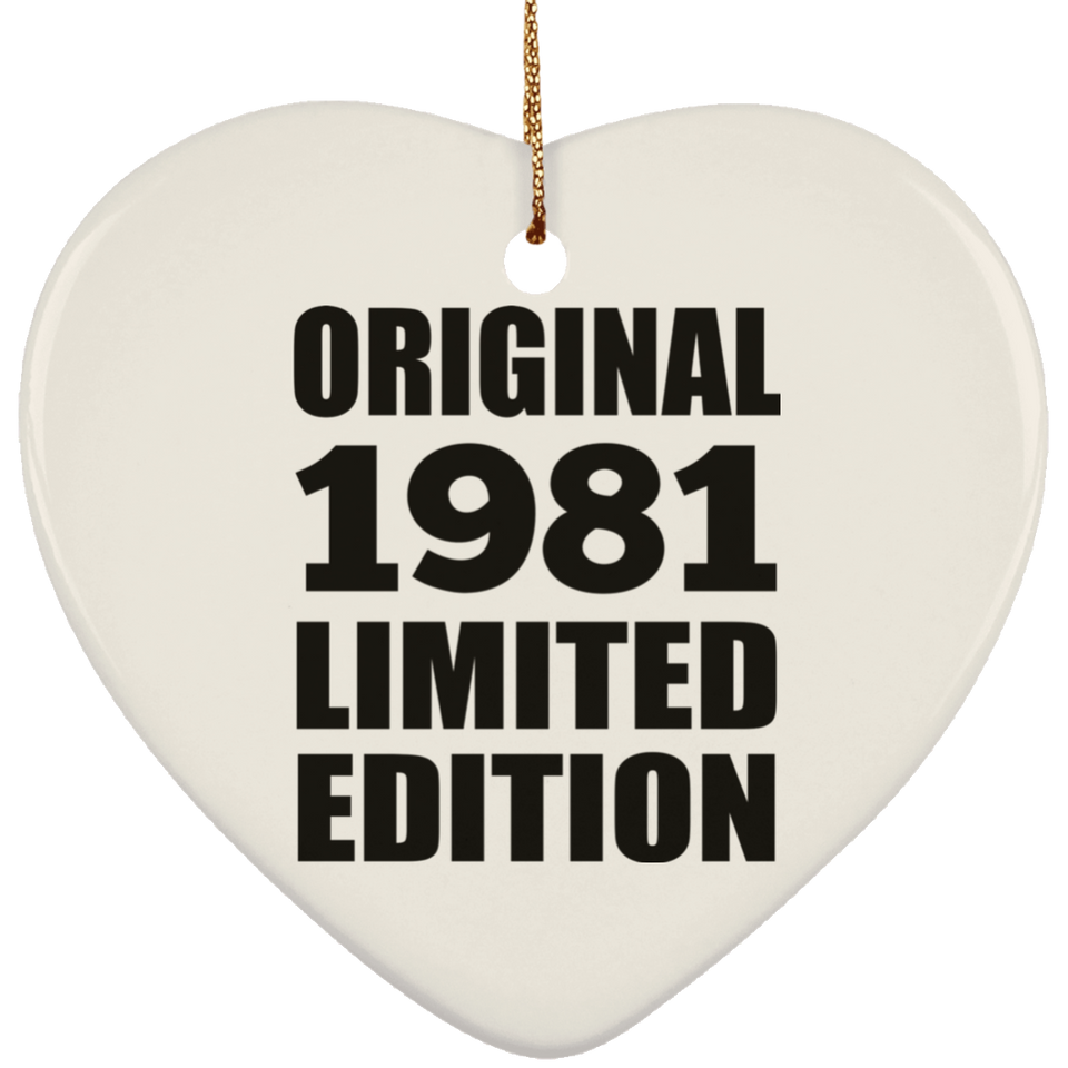 43rd Birthday Original 1981 Limited Edition - Heart Ornament