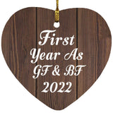 First Year As Gf & Bf 2022 - Heart Ornament D