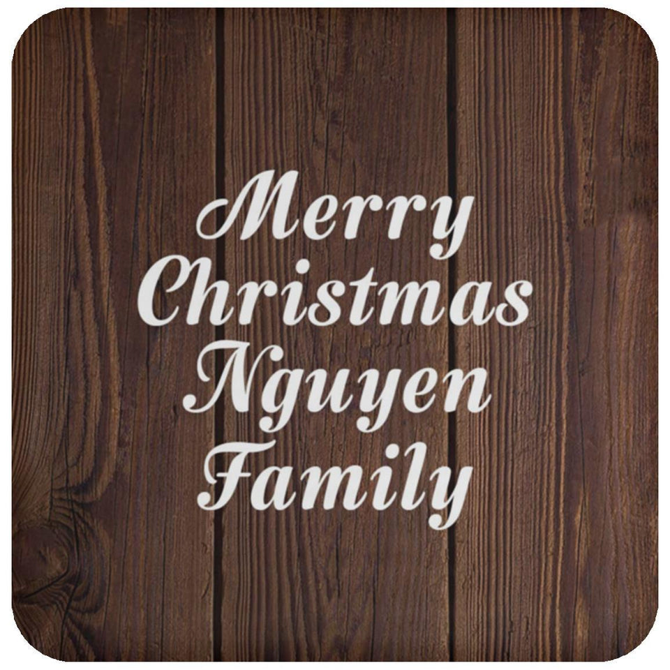 Merry Christmas Nguyen Family - Drink Coaster D