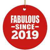 5th Birthday Fabulous Since 2019 - Circle Ornament
