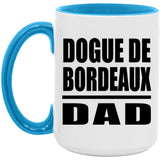 Dogue De Bordeaux Dad - 15oz Accent Mug Blue
