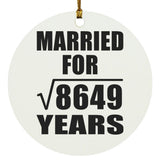 93rd Anniversary Married For Square Root of 8649 Years - Circle Ornament