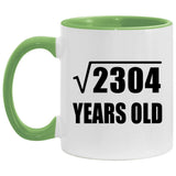 48th Birthday Square Root of 2304 Years Old - 11oz Accent Mug Green