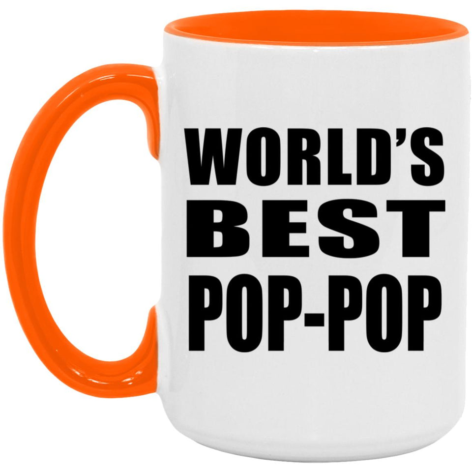 World's Best Pop-Pop - 15oz Accent Mug Orange